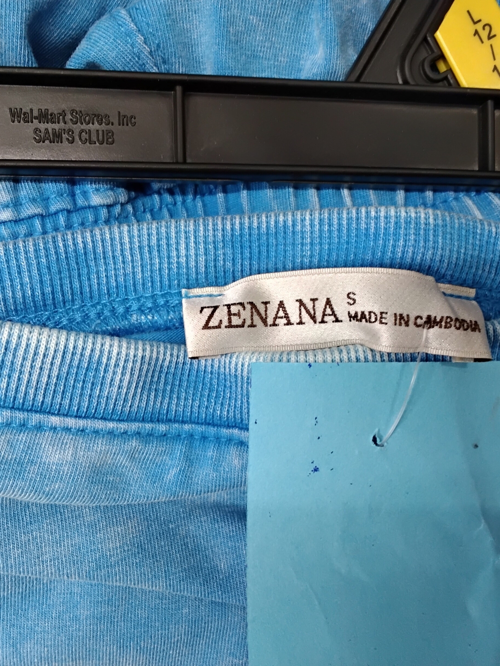 3982 Size Small High-Waist Sky Blue Wide-Leg Jumpsuit with Floral Patch Details - Picture 5 of 5